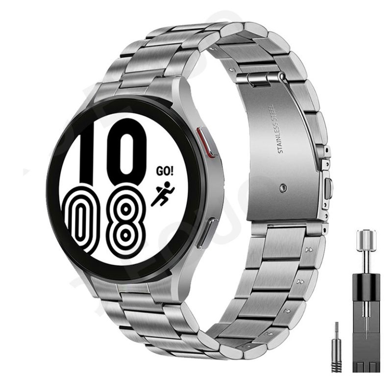 GENERICO - Correa Acero para Galaxy Watch 4 y 5+ Ajustador Plateada