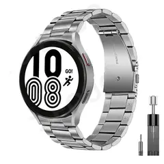 GENERICO - Correa Acero para Galaxy Watch 4 y 5+ Ajustador Plateada