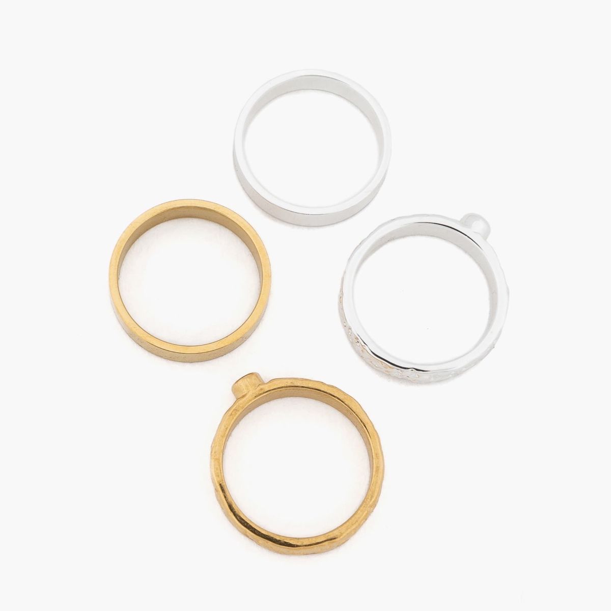 LOUNGE - Set Anillos Mujer Piedras Y Punto De Luz Dorado LOUNGE