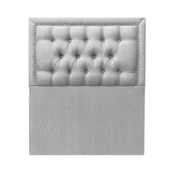MOBEL DESIGN - Respaldo Capitone Marco y Tachas 1,5 plazas Tela Gris Plata