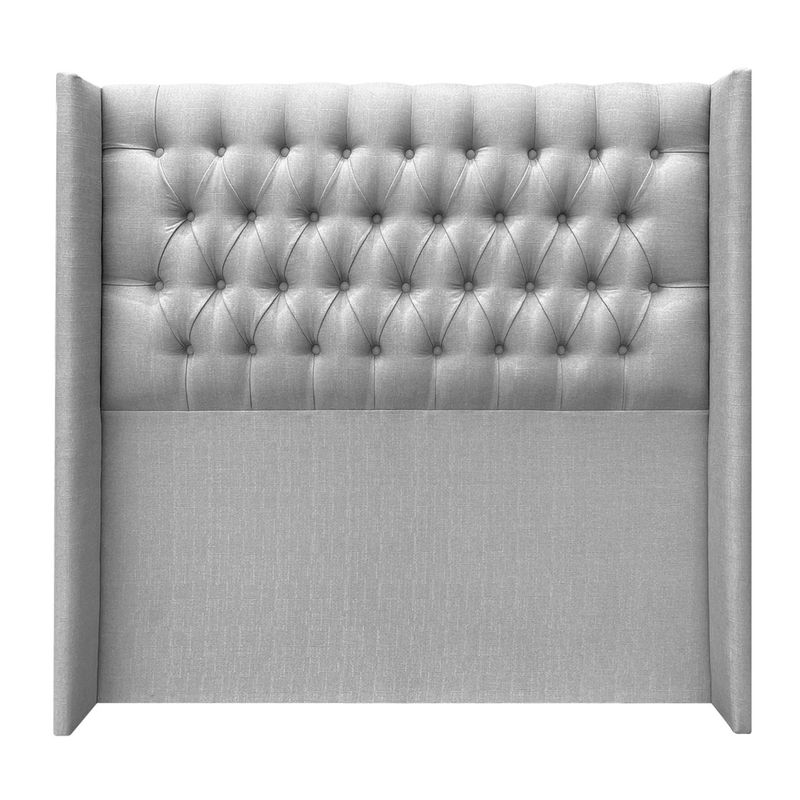 MOBEL DESIGN - Respaldo Capitone con Alas 2 plazas Tela Gris Plata