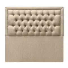 MOBEL DESIGN - Respaldo Capitone Marco y Tachas 2 plazas Tela Beige