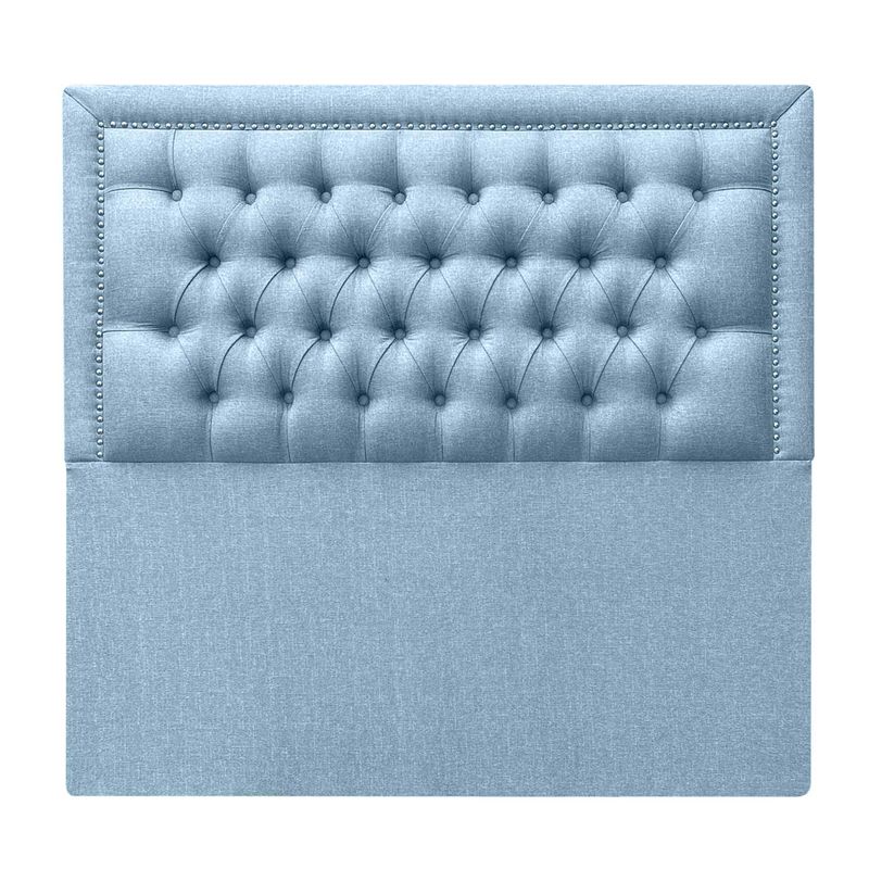 MOBEL DESIGN - Respaldo Capitone Marco y Tachas 2 plazas Tela Celeste