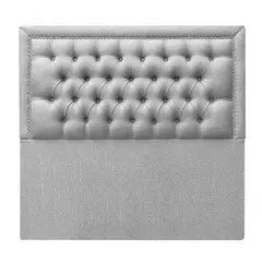 MOBEL DESIGN - Respaldo Capitone Marco y Tachas 2 plazas Tela Gris Plata