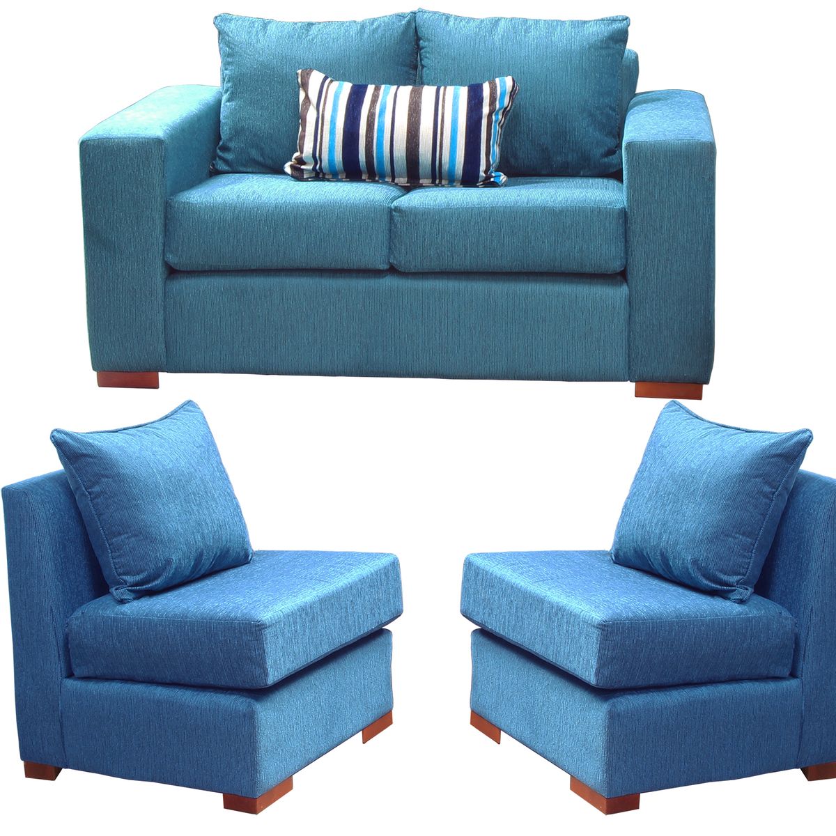 DKORA - Living Sofá 2 cuerpos +2 sofás 1 cuerpo Evans  Calipso