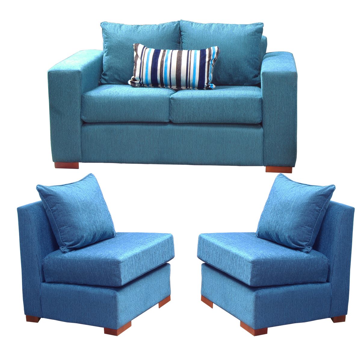 DKORA - Living Sofá 2 cuerpos +2 sofás 1 cuerpo Evans  Calipso