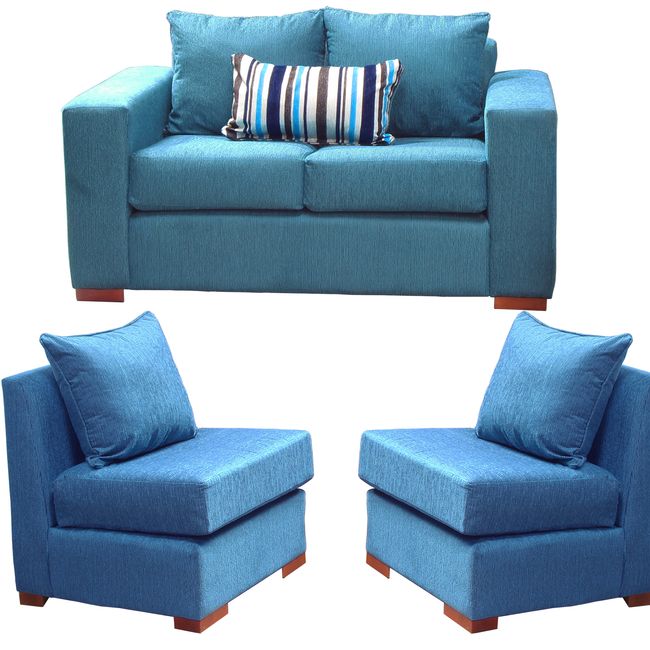 DKORA - Living Sofá 2 cuerpos +2 sofás 1 cuerpo Evans  Calipso