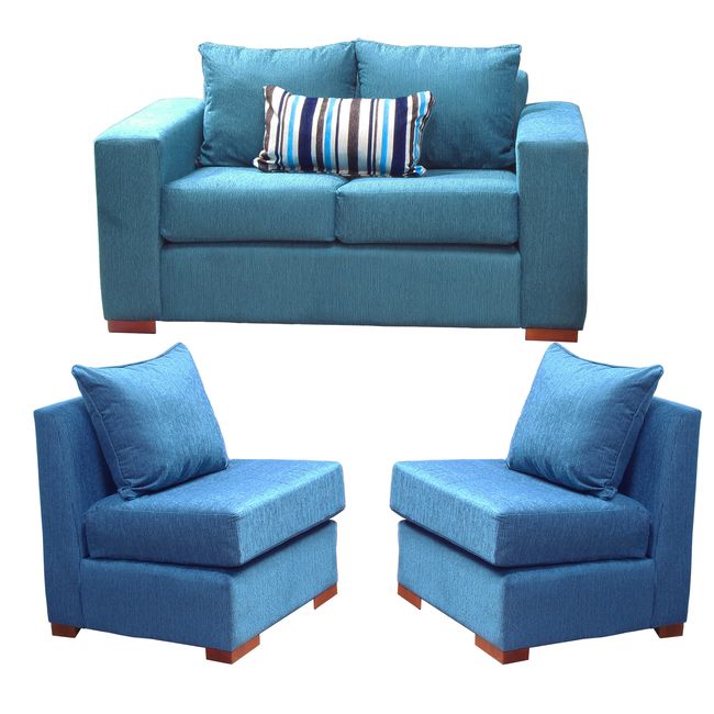 DKORA - Living Sofá 2 cuerpos +2 sofás 1 cuerpo Evans  Calipso