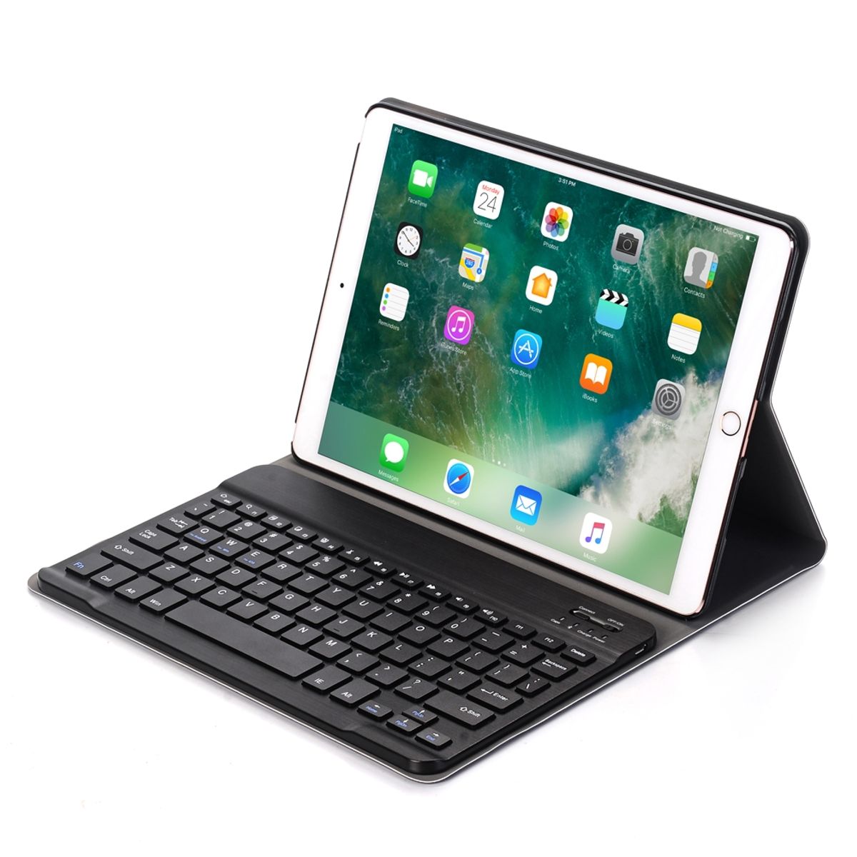 GENERICO - Teclado Bluetooth  Funda Para Ipad 10.2 de 7/8/ 9na Gen Negro
