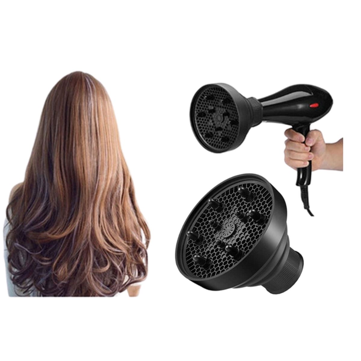 GENERICO - Difusor Universal De Secador De Cabello Plegable Negro