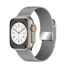 GENERICO - Correa Malla Acero para Apple Watch 44, 45, 49mm Magnética