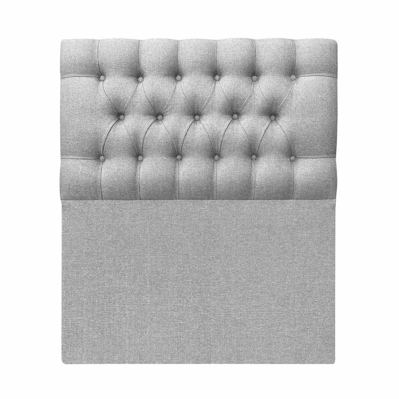 MOBEL DESIGN - Respaldo Capitone Clasico 1 plaza Tela Gris Plata