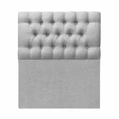 MOBEL DESIGN - Respaldo Capitone Clasico 1 plaza Tela Gris Plata