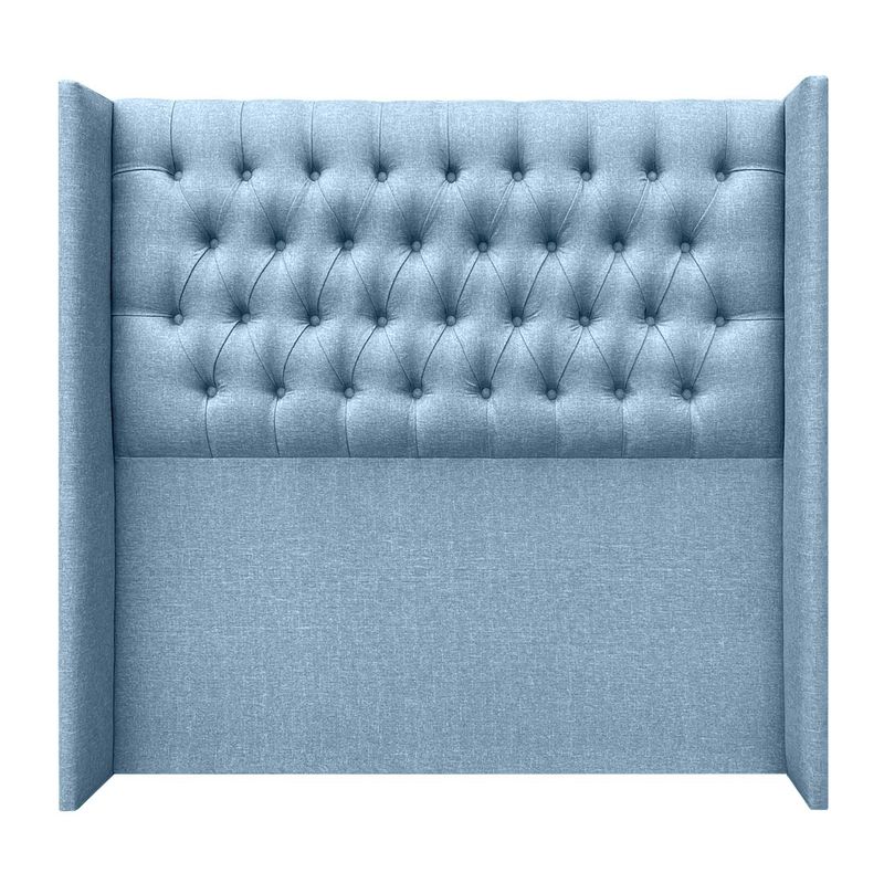MOBEL DESIGN - Respaldo Capitone con Alas Queen Tela Celeste