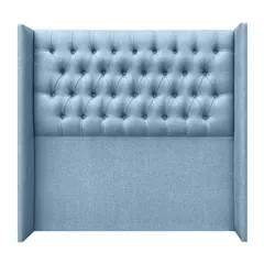 MOBEL DESIGN - Respaldo Capitone con Alas Queen Tela Celeste