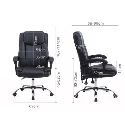 Imagen 2 del producto Silla PC de Cuero Boss para Oficina Reposapies Osaka Negro