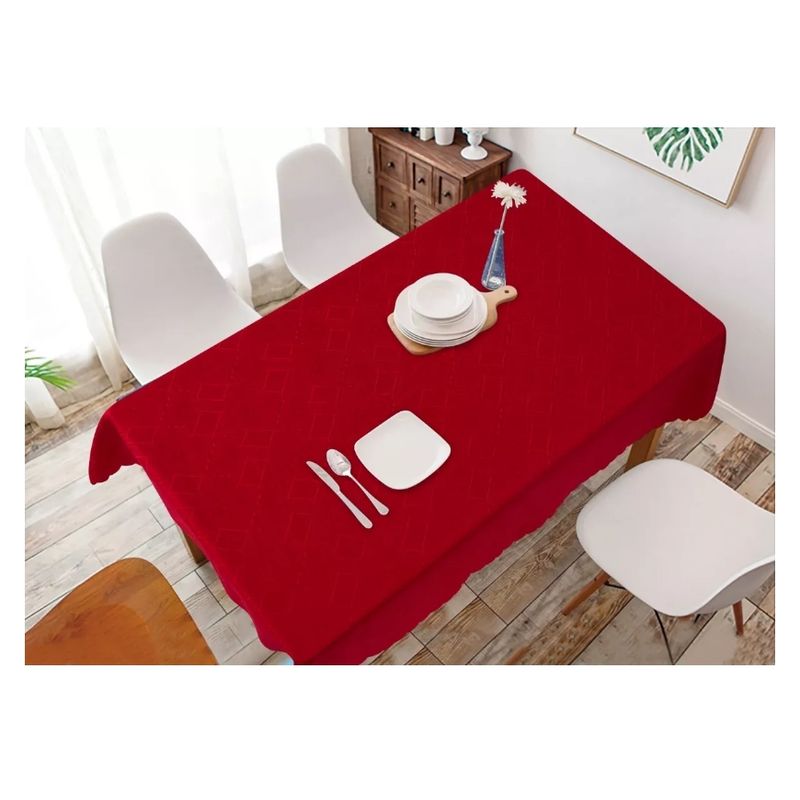 XTECH - Mantel Liso Rectangular Texturizado Premium 140x220cms Rojo