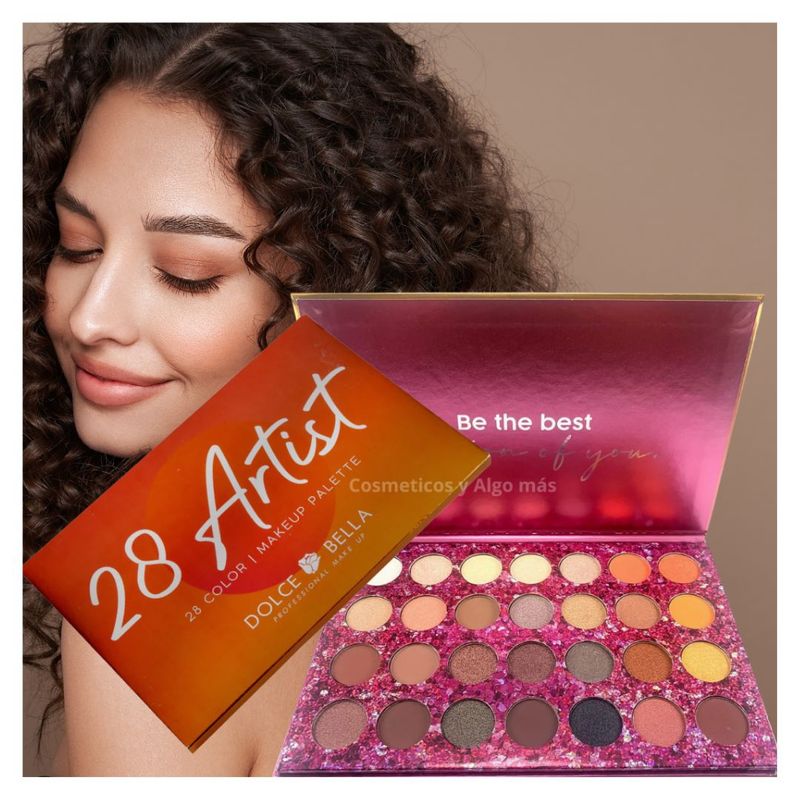 DOLCE BELLA - Paleta de sombras 28 tonos, 12 mattes y 16 shimmer