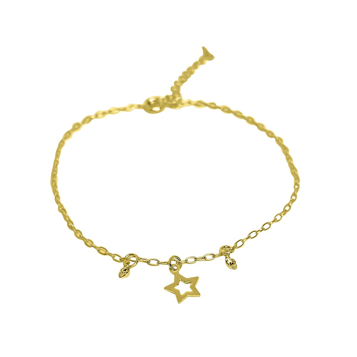 COGGIOLA - Tobillera Estrella Circones Enchapado Oro 18K