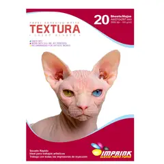 IMPRINK - Papel Adhesivo Matte TEXTURA Cuero Blanco A4100g20h