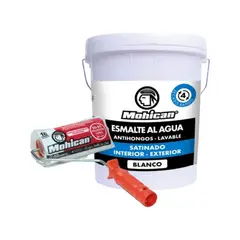 MOHICAN - PROMO ESMALTE AL AGUA BLANCO TINETA 4 GL+ RODILLO POLY LANA