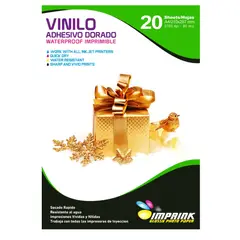 IMPRINK - Vinilo Adhesivo Dorado Metalico Imprimible A420hojas