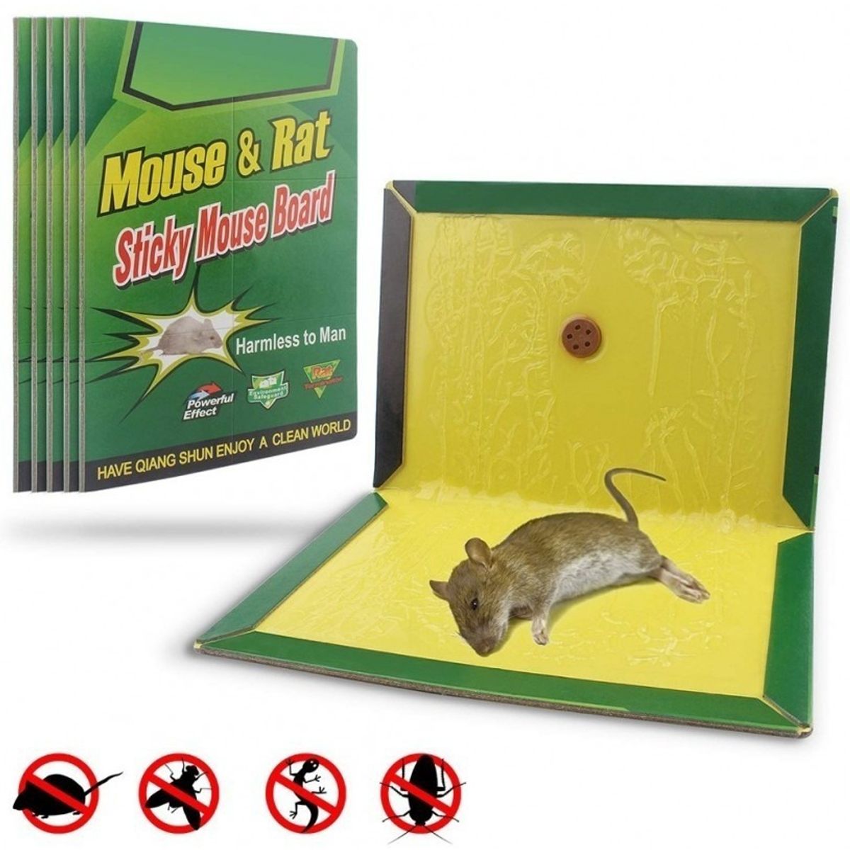 GENERICO - Pack 10 Trampa Para Raton Adhesiva Mouse & Ratas