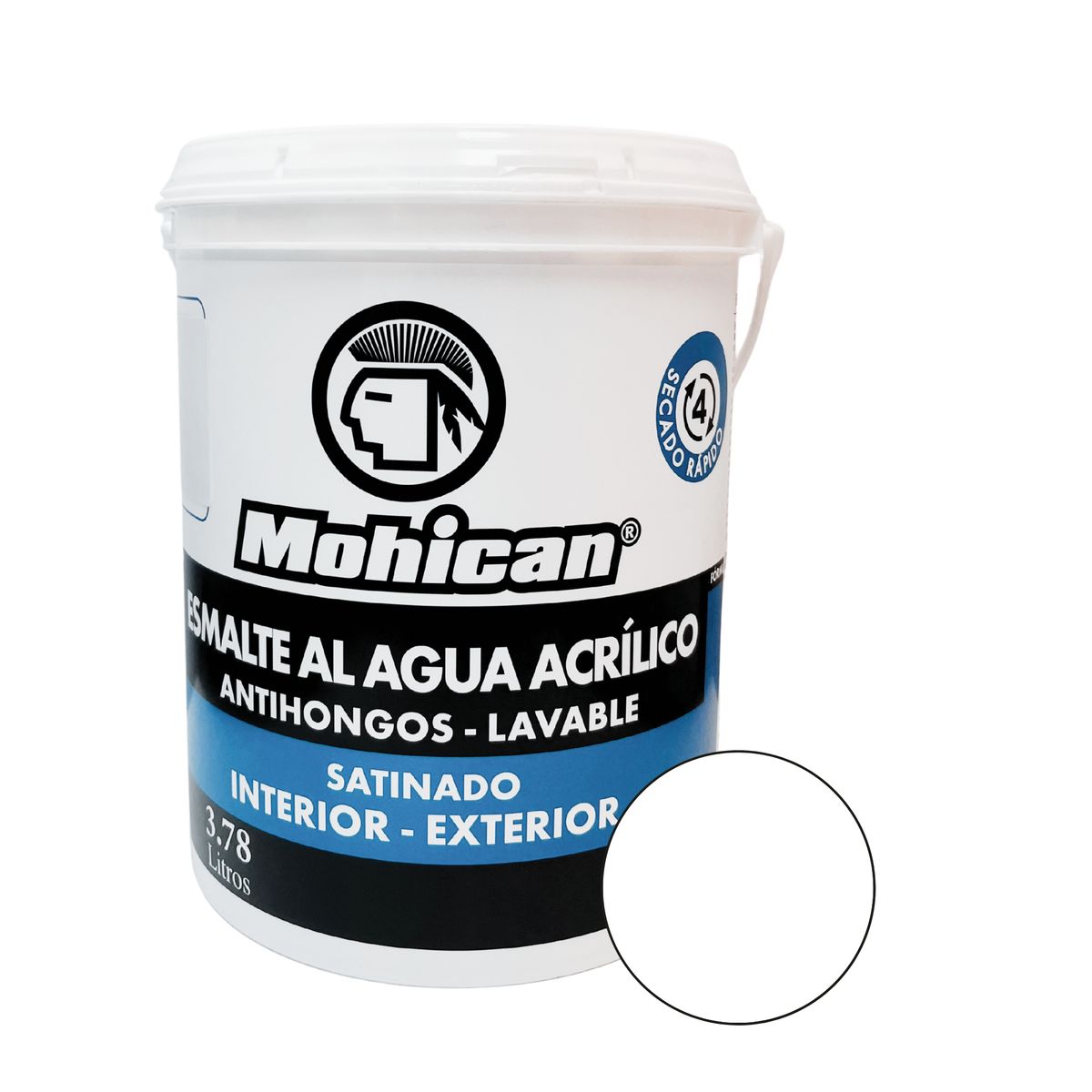 MOHICAN - Esmalte Al Agua Antihongos Satinado 1 Galon BLANCO Mohican