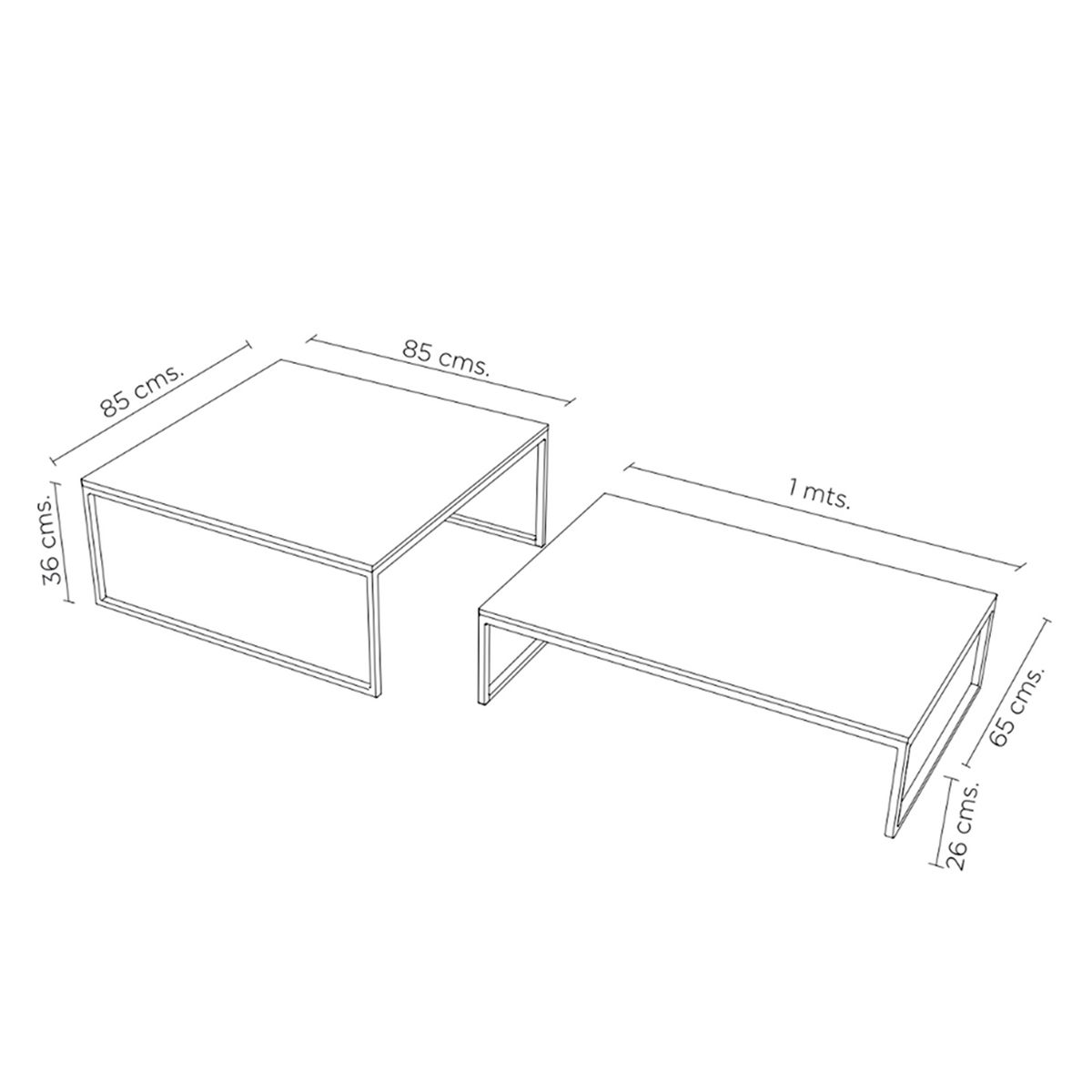 MEDULAR - Mesa de centro duo wood black lenga Medular