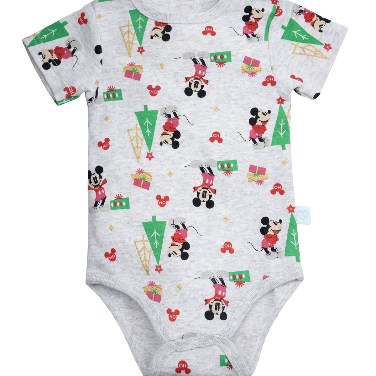 BAMBINO - Set 4 Piezas Navidad Gris Mickey Niño 12-18 Meses