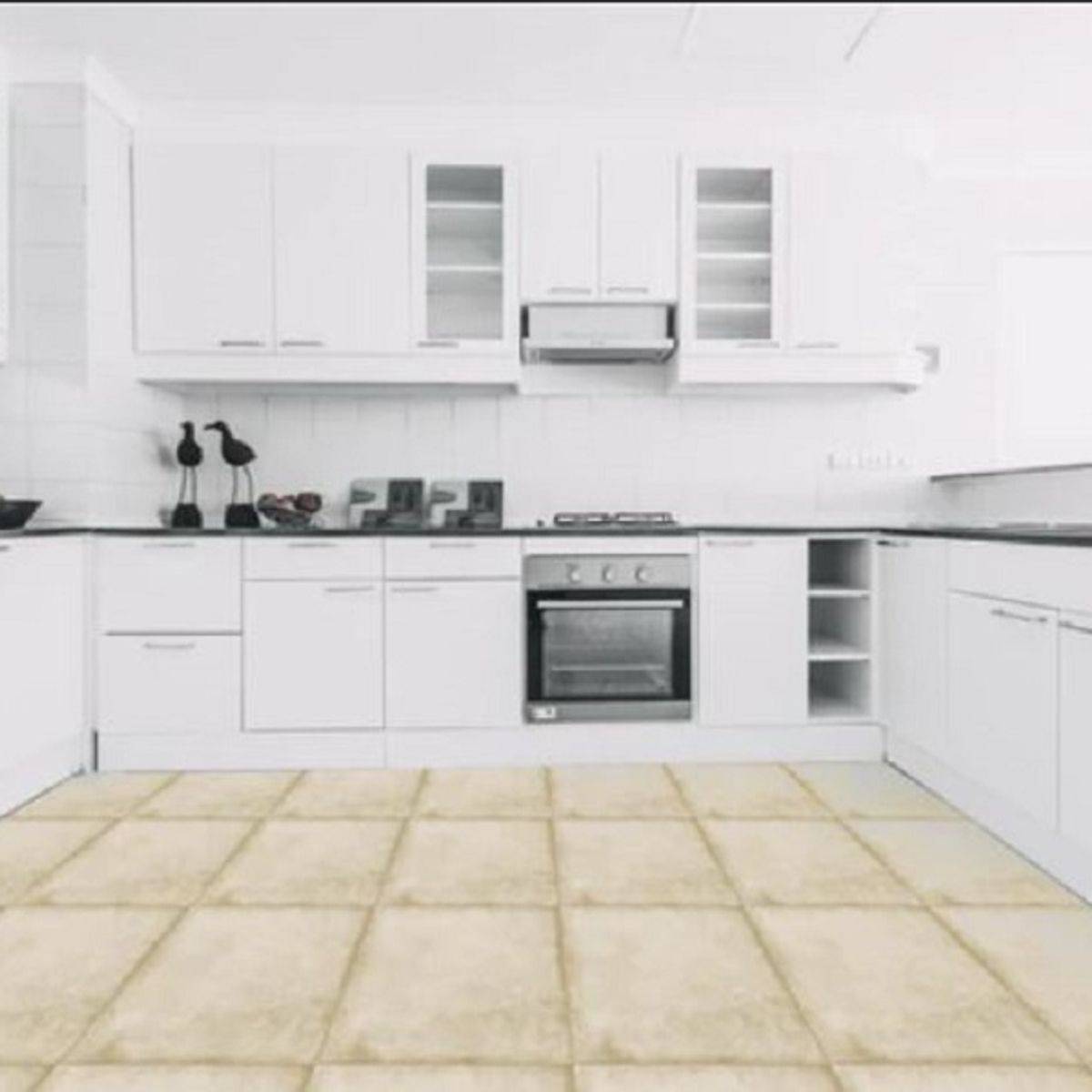 DEKOFIX - Baldosas 35x35 autoadhesivas para pisos modelo PIEDRA BEIGE