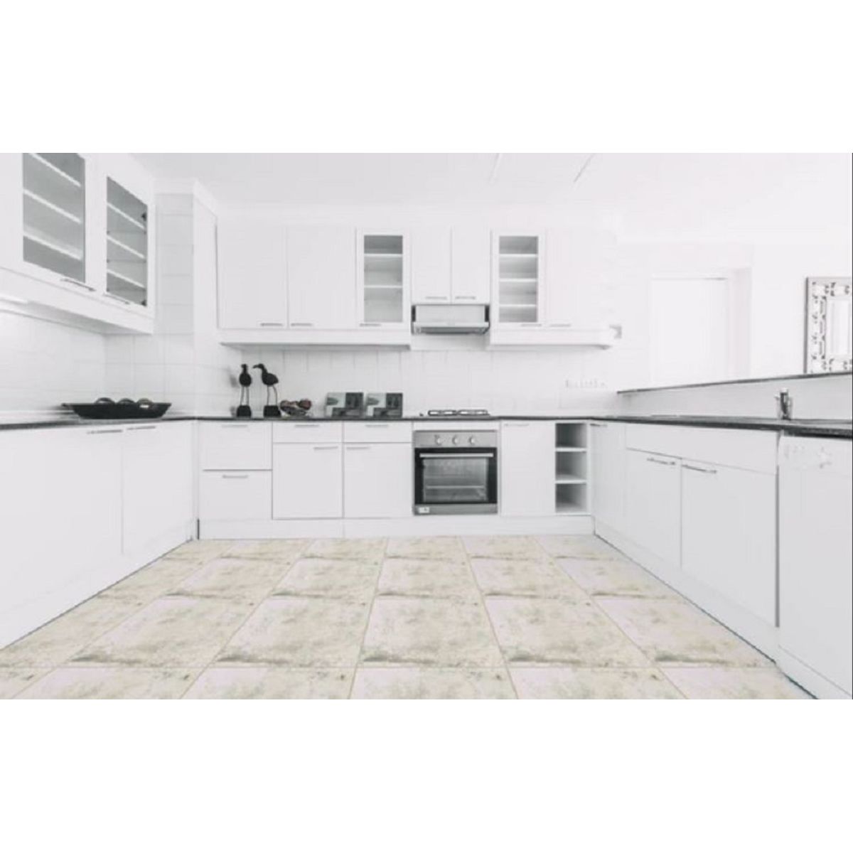 BRIKETO - Baldosas 35x35 autoadhesivas para pisos modelo PIEDRA MIX