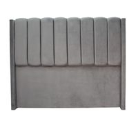 Respaldo para Cama 2 plazas Lineal Felpa Gris medio