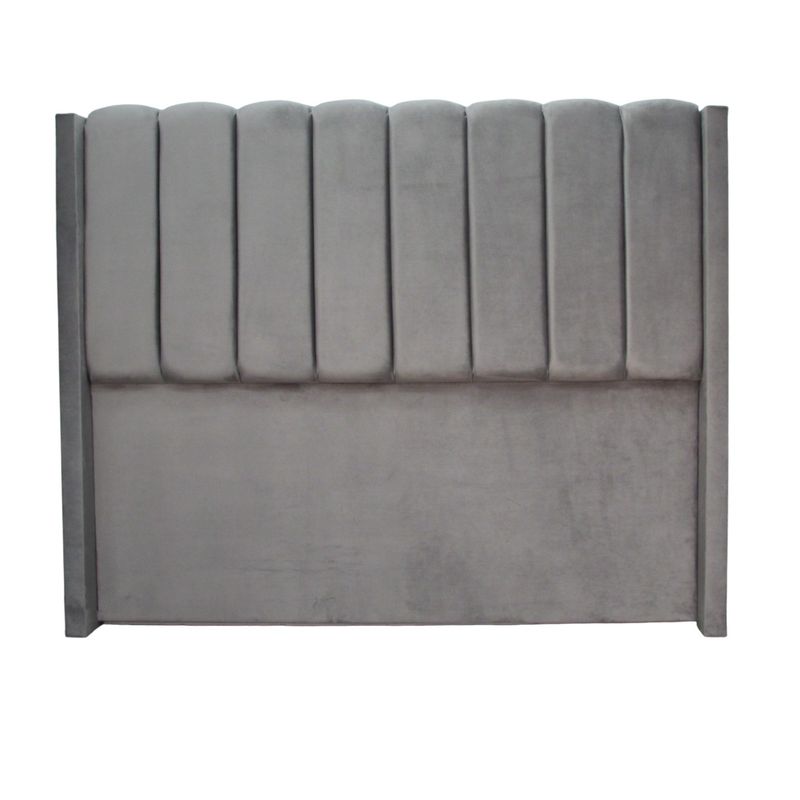 GENERICO - Respaldo para Cama 2 plazas Lineal Felpa Gris medio