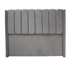 GENERICO - Respaldo para Cama 2 plazas Lineal Felpa Gris medio