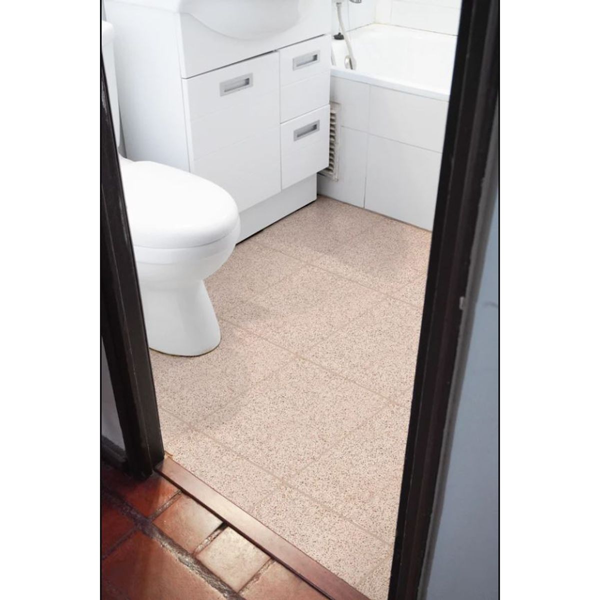 DEKOFIX - Baldosas 35x35 autoadhesivas para pisos modelo GRANULADO BEIGE
