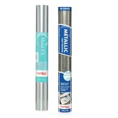 CONTACT - Pack Papel Adhesivo y Malla Antideslizante Plateado