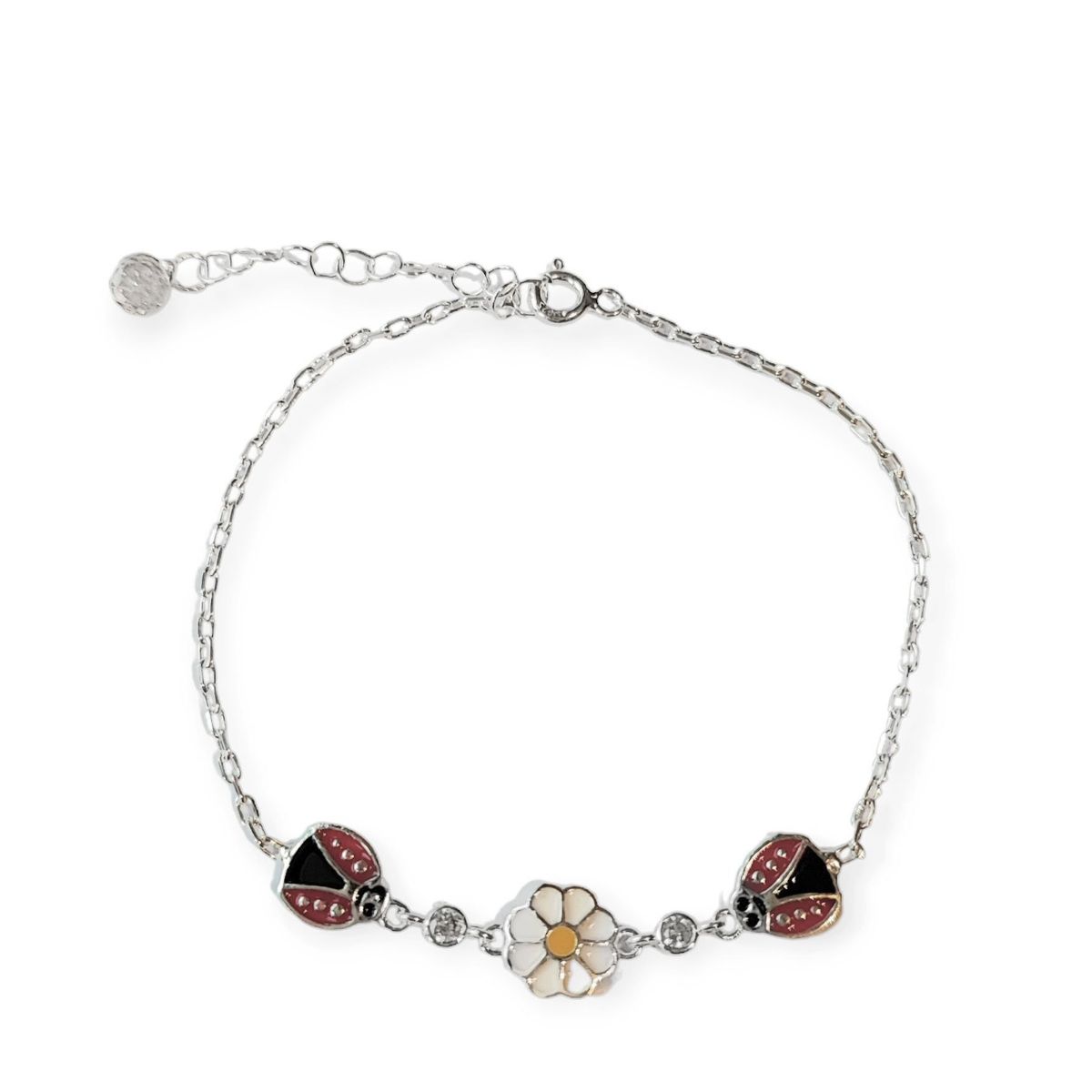 COGGIOLA - Pulsera Chinita Margarita Circón Plata Fina 925
