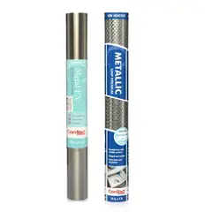 CONTACT - Pack Papel Adhesivo Peltre y Malla Antideslizante Plateada