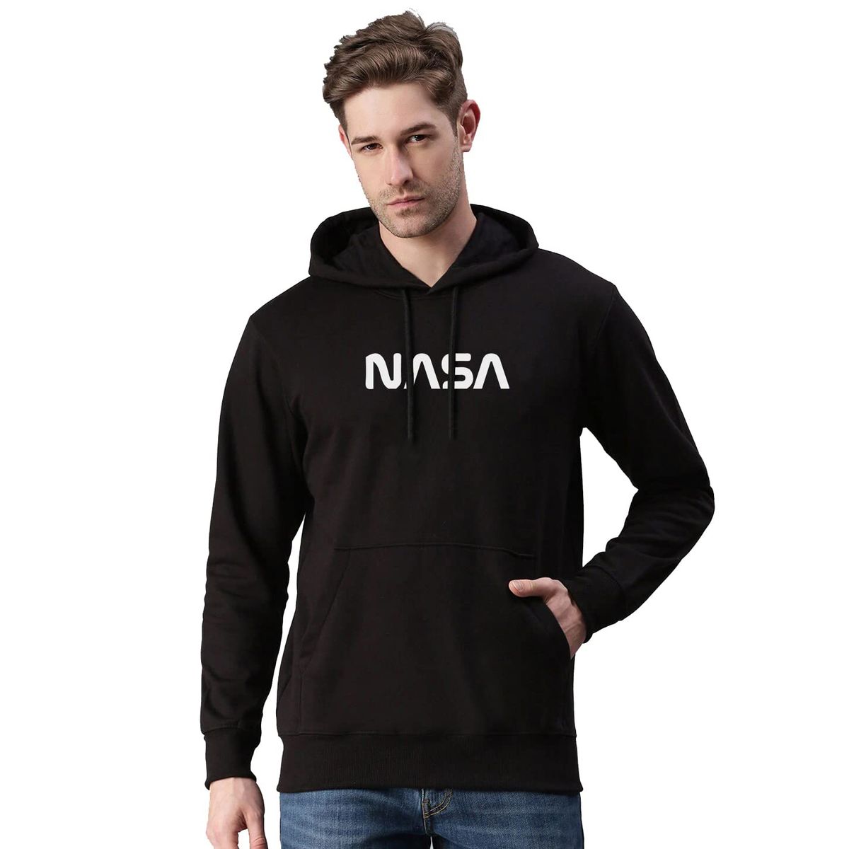ROLY - Poleron Negro Nasa Moda Hombre Algodón