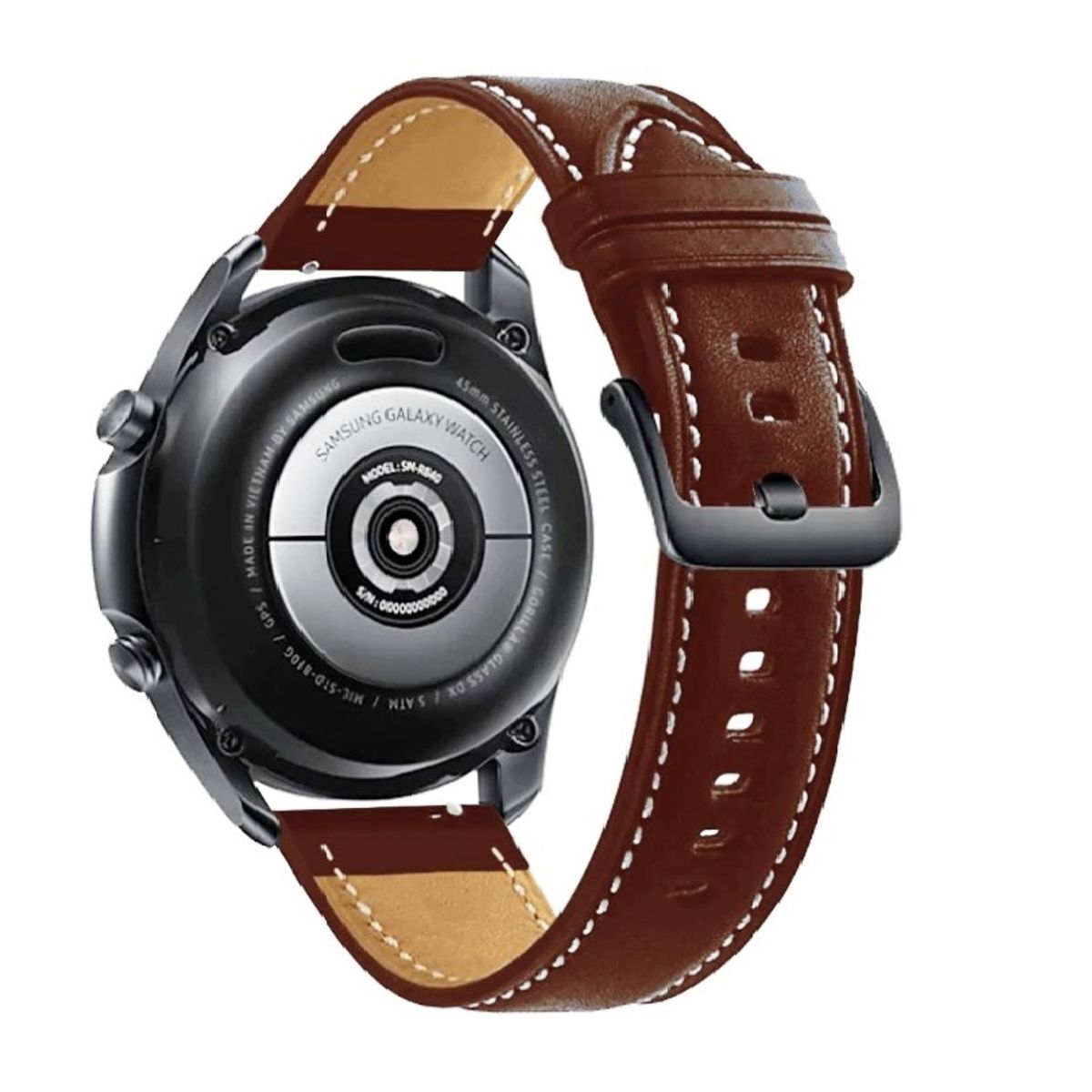 GENERICO - Correa Cuero compatible Galaxy Watch 46mm  / Watch 3 45mm 22mm