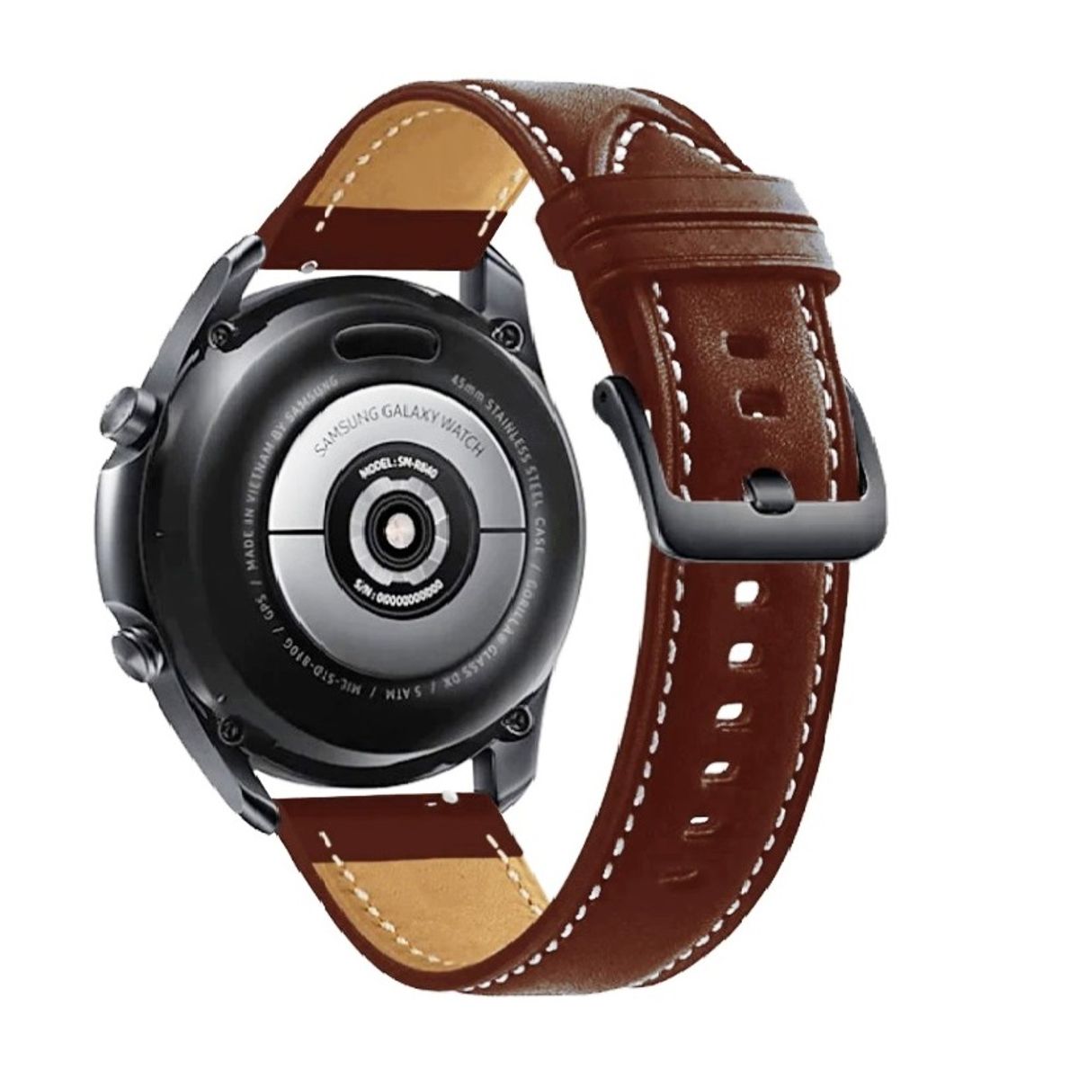 GENERICO - Correa Cuero compatible Galaxy Watch 46mm  / Watch 3 45mm 22mm