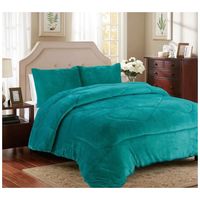 PLUMON TURQUESA CON CHIPORRO Y POLAR PLUSH INVIERNO KING 250X270 RSS