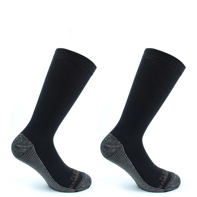 PERUGGI - Calcetín Cobre + Bamboo Largo Americano Bi-Pack Negro Peruggi