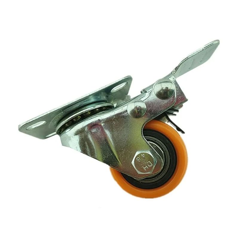 GENERICO - Pack 2 Ruedas Base giratoria 40mm con freno - GL-115X-PU-FP