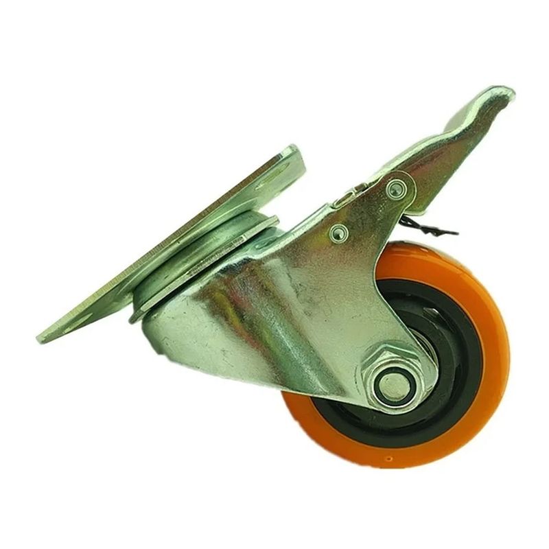 GENERICO - Pack 2 Ruedas Base giratoria 50mm con freno- GL-210X-PU-FP