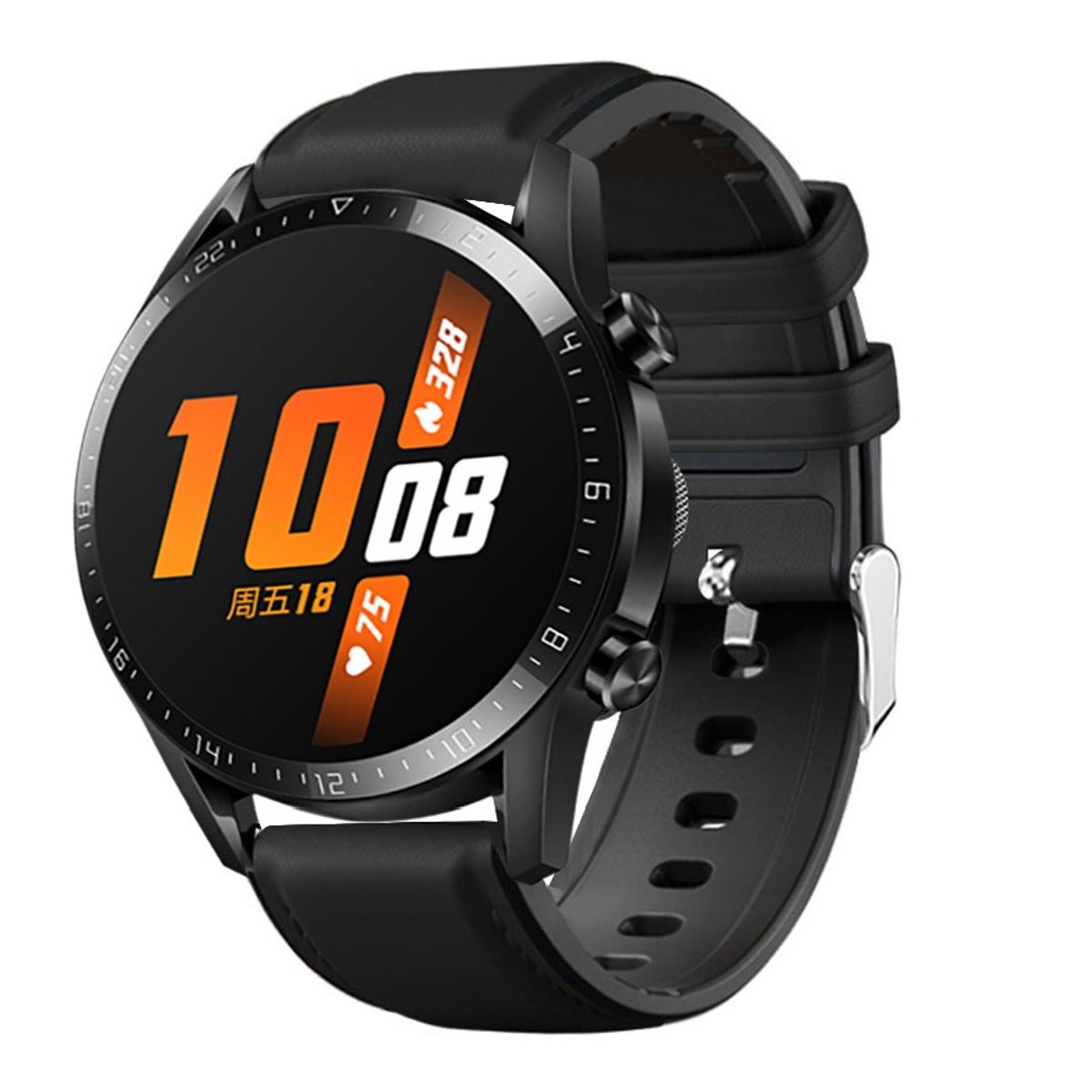 GENERICO - Correa de Cuero compatible Huawei GT 6, 5, 4 46mm