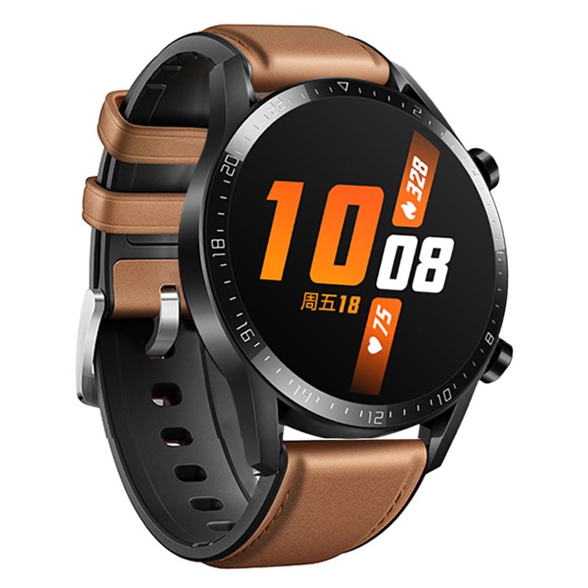 GENERICO - Correa de Cuero compatible Huawei GT 4, 3, 2 46mm, Huawei 3