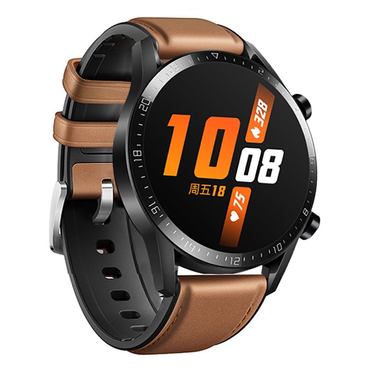 GENERICO - Correa de Cuero compatible Huawei GT 4, 3, 2 46mm, Huawei 3