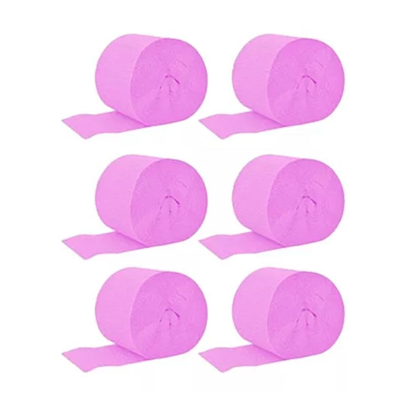 GENERICO - Pack 6 Papel Festón Para Decoración De 10mts Morado Claro